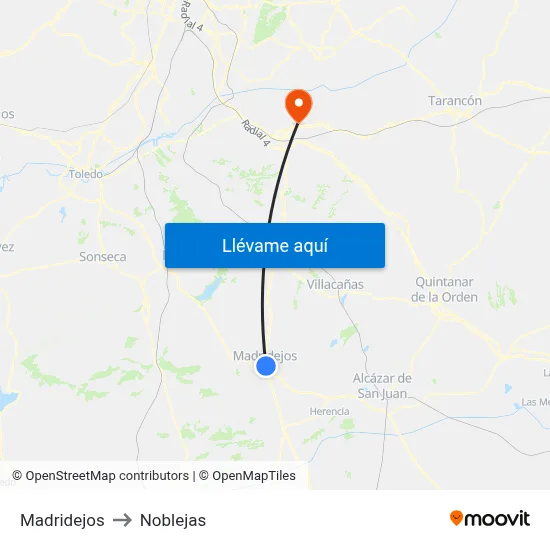 Madridejos to Noblejas map