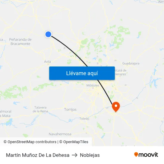 Martín Muñoz De La Dehesa to Noblejas map