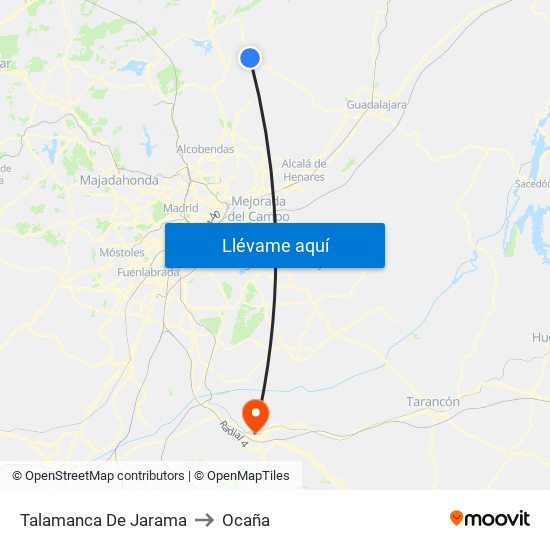 Talamanca De Jarama to Ocaña map