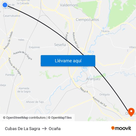 Cubas De La Sagra to Ocaña map