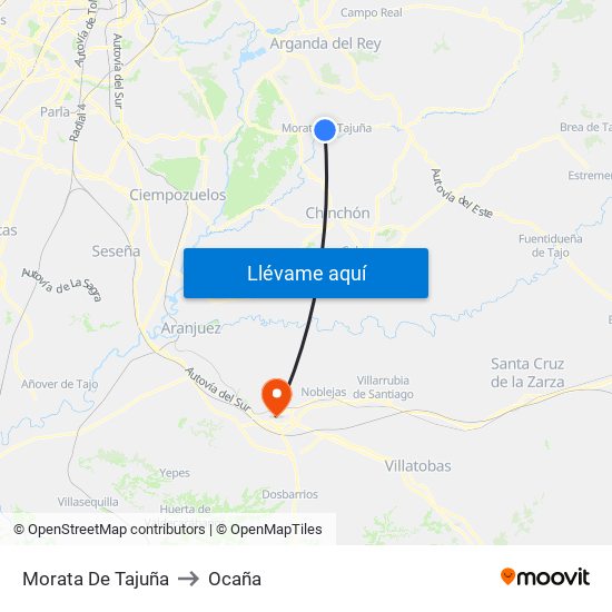 Morata De Tajuña to Ocaña map