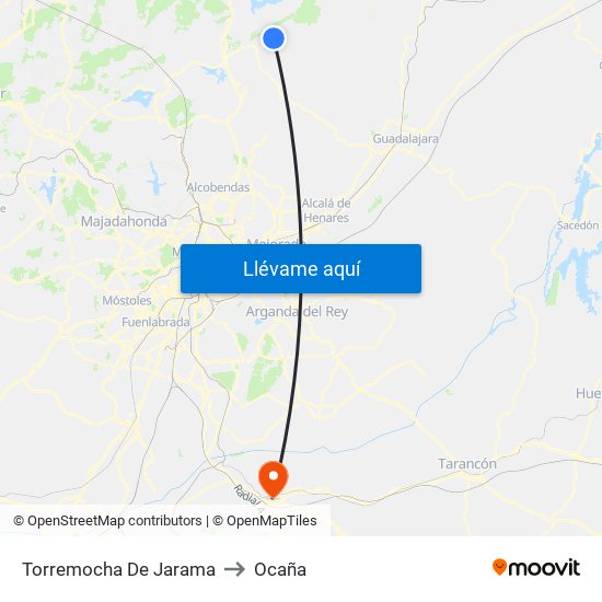 Torremocha De Jarama to Ocaña map