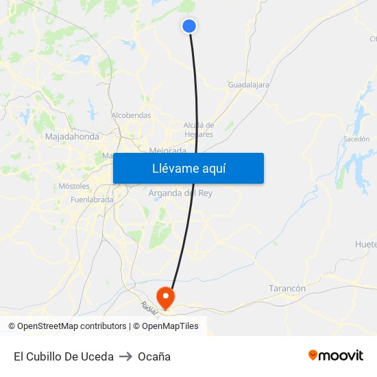 El Cubillo De Uceda to Ocaña map