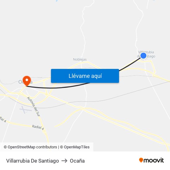 Villarrubia De Santiago to Ocaña map