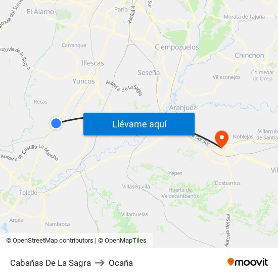 Cabañas De La Sagra to Ocaña map