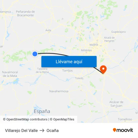 Villarejo Del Valle to Ocaña map