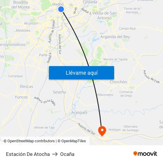 Estación De Atocha to Ocaña map