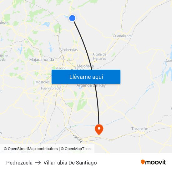 Pedrezuela to Villarrubia De Santiago map