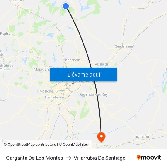 Garganta De Los Montes to Villarrubia De Santiago map