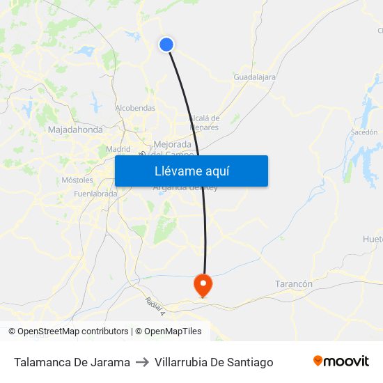 Talamanca De Jarama to Villarrubia De Santiago map
