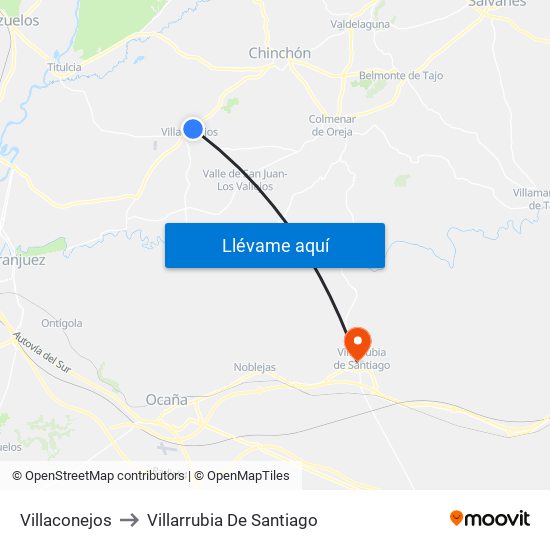 Villaconejos to Villarrubia De Santiago map