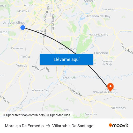 Moraleja De Enmedio to Villarrubia De Santiago map