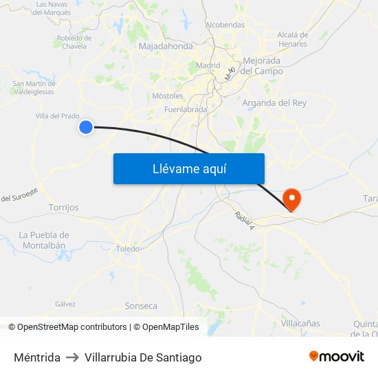 Méntrida to Villarrubia De Santiago map