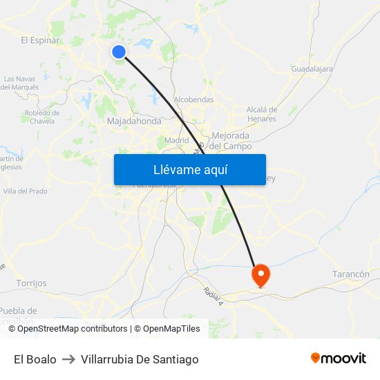 El Boalo to Villarrubia De Santiago map