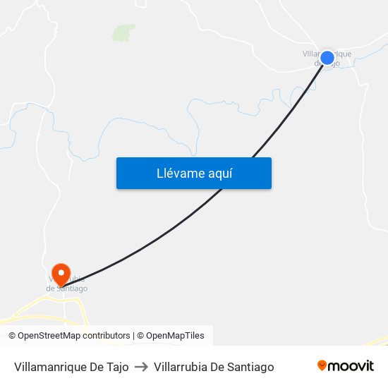 Villamanrique De Tajo to Villarrubia De Santiago map