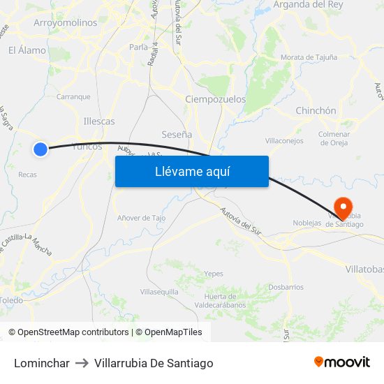 Lominchar to Villarrubia De Santiago map