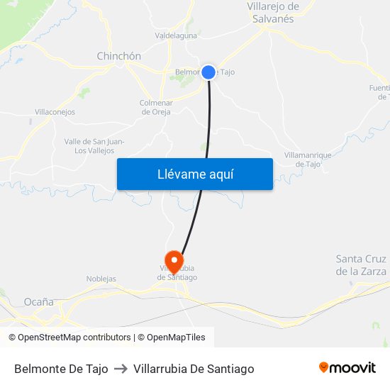 Belmonte De Tajo to Villarrubia De Santiago map