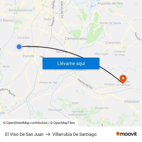 El Viso De San Juan to Villarrubia De Santiago map
