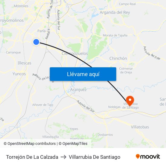 Torrejón De La Calzada to Villarrubia De Santiago map