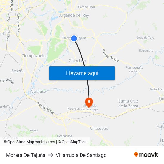 Morata De Tajuña to Villarrubia De Santiago map