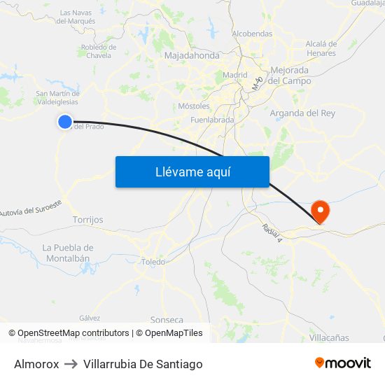 Almorox to Villarrubia De Santiago map