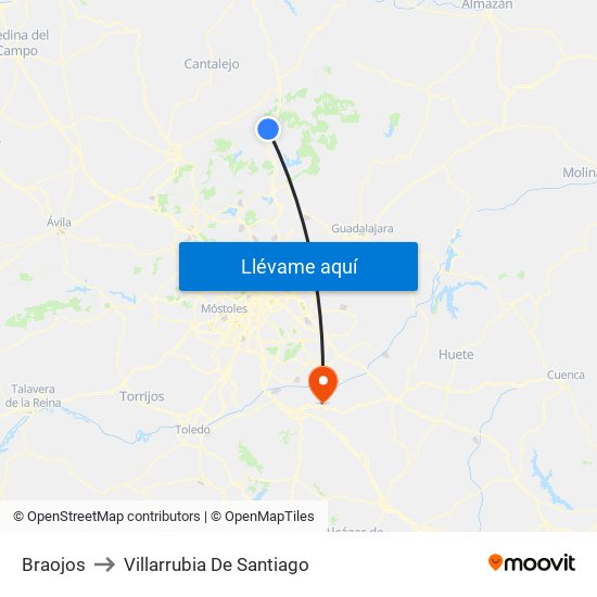 Braojos to Villarrubia De Santiago map