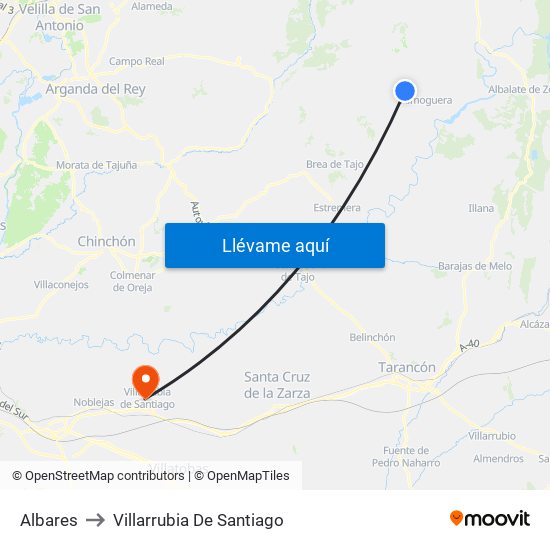 Albares to Villarrubia De Santiago map