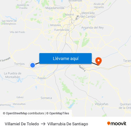 Villamiel De Toledo to Villarrubia De Santiago map