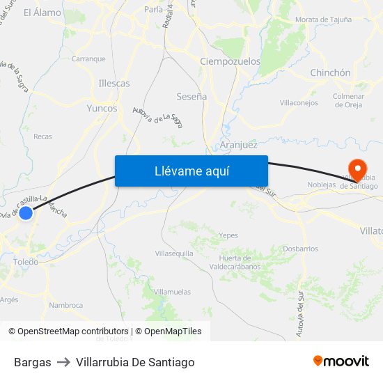 Bargas to Villarrubia De Santiago map