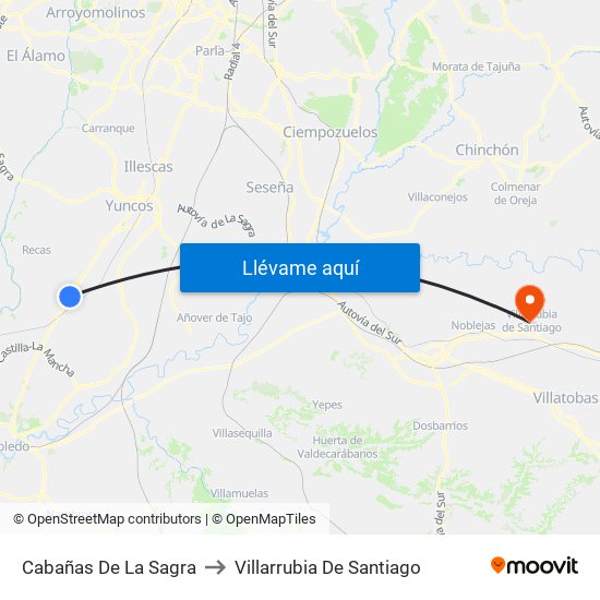 Cabañas De La Sagra to Villarrubia De Santiago map