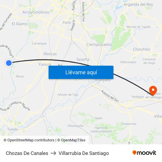 Chozas De Canales to Villarrubia De Santiago map