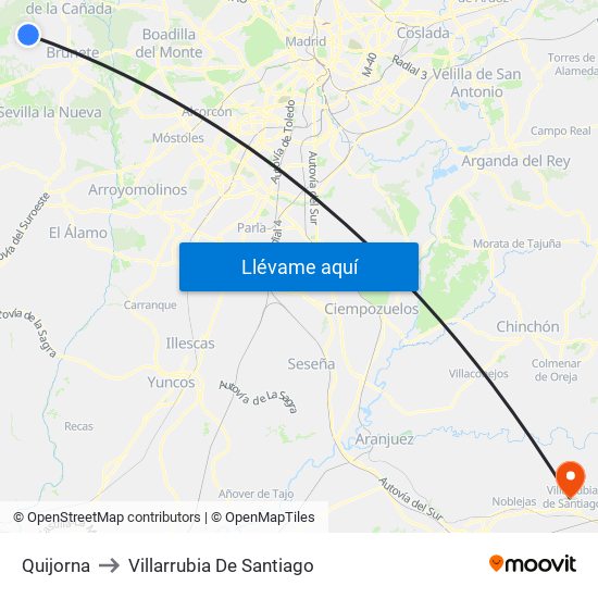Quijorna to Villarrubia De Santiago map