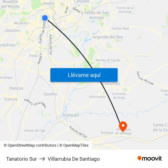 Tanatorio Sur to Villarrubia De Santiago map