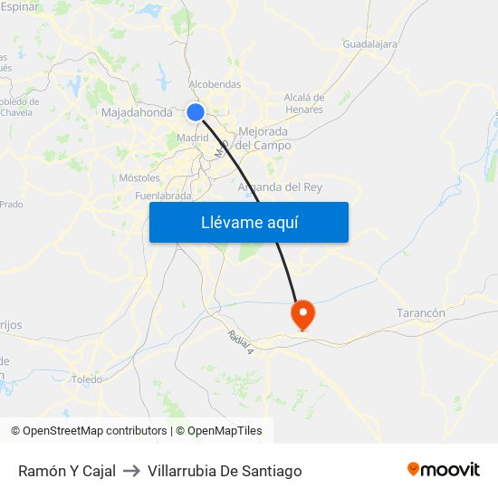 Ramón Y Cajal to Villarrubia De Santiago map