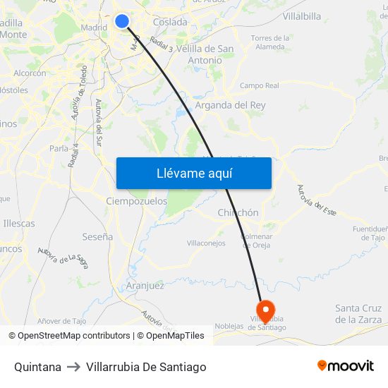 Quintana to Villarrubia De Santiago map