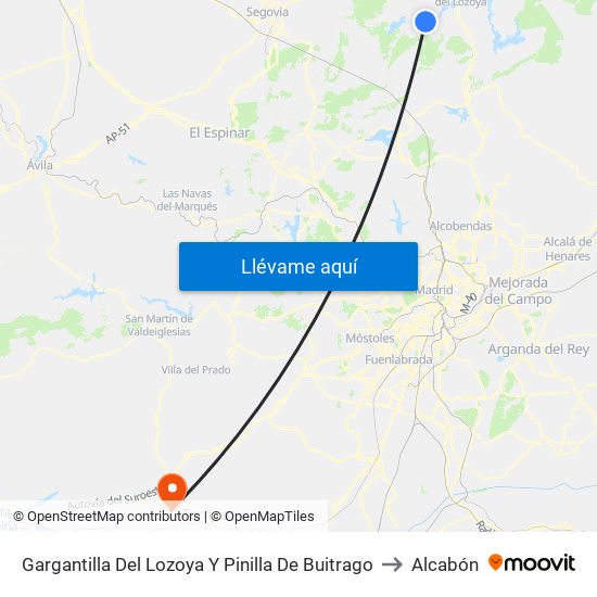 Gargantilla Del Lozoya Y Pinilla De Buitrago to Alcabón map