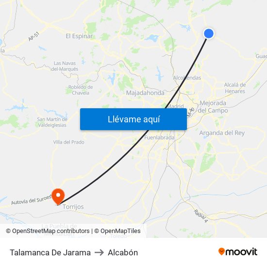 Talamanca De Jarama to Alcabón map