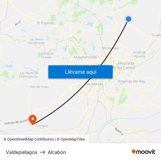 Valdepiélagos to Alcabón map