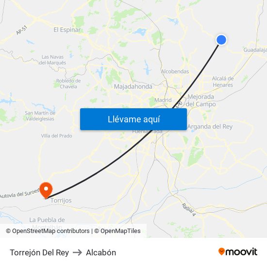Torrejón Del Rey to Alcabón map