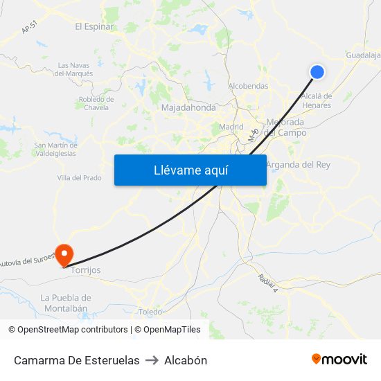 Camarma De Esteruelas to Alcabón map