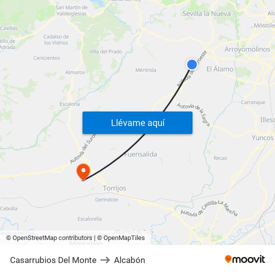 Casarrubios Del Monte to Alcabón map