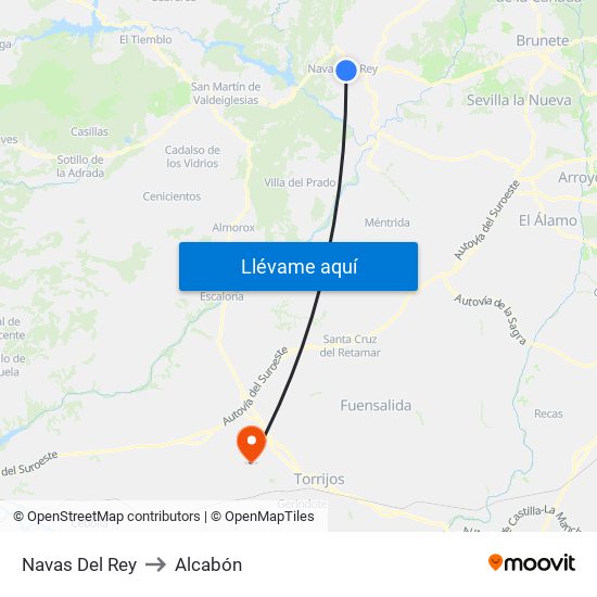 Navas Del Rey to Alcabón map
