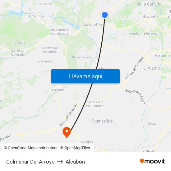 Colmenar Del Arroyo to Alcabón map