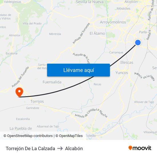 Torrejón De La Calzada to Alcabón map
