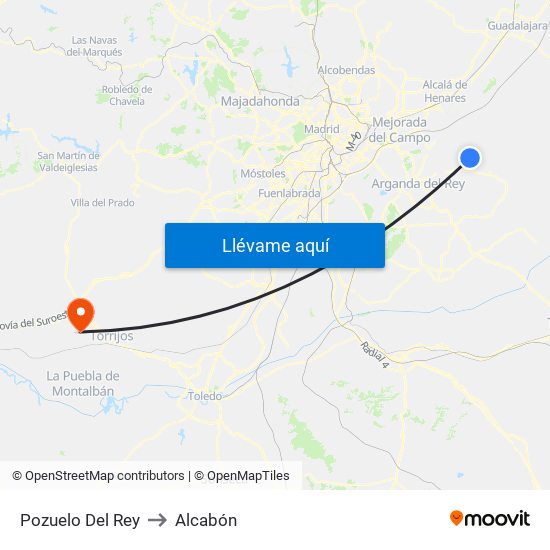 Pozuelo Del Rey to Alcabón map