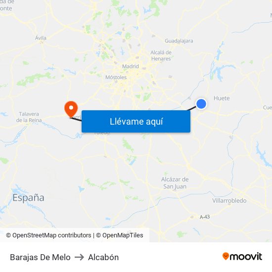 Barajas De Melo to Alcabón map