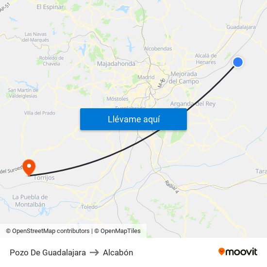 Pozo De Guadalajara to Alcabón map