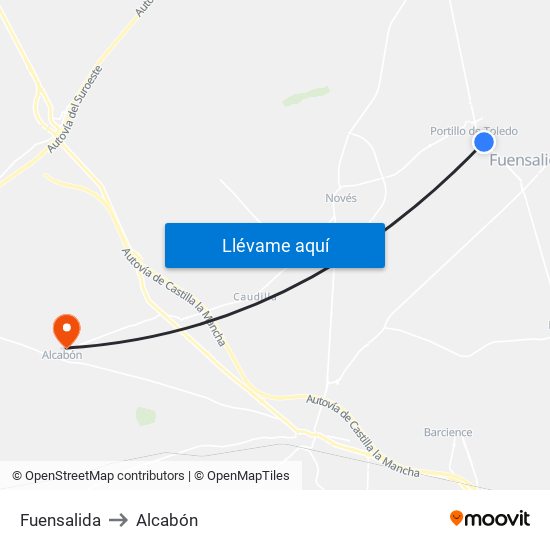 Fuensalida to Alcabón map