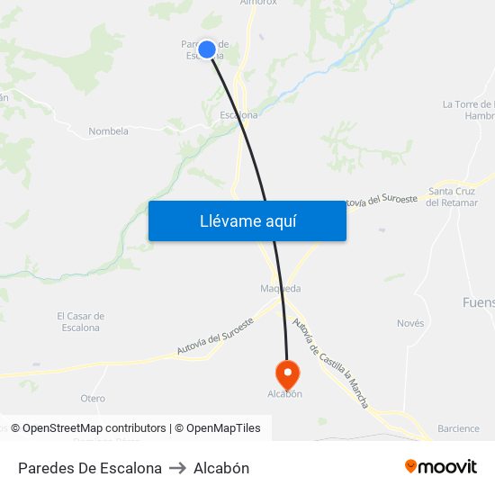 Paredes De Escalona to Alcabón map