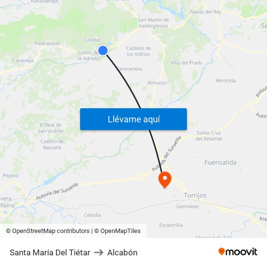 Santa María Del Tiétar to Alcabón map